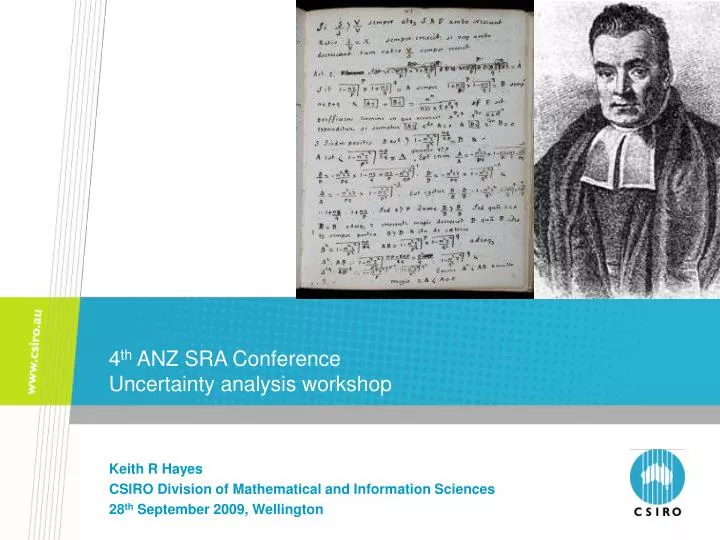 4 th anz sra conference uncertainty analysis workshop