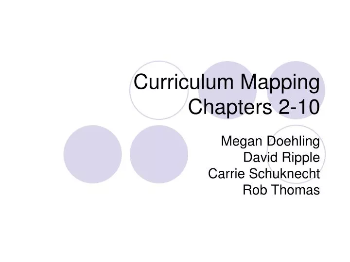 curriculum mapping chapters 2 10