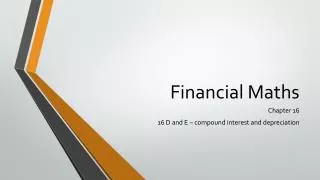 Financial Maths