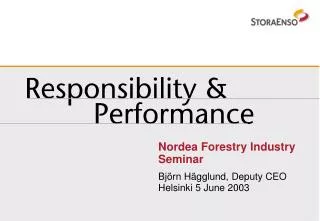 Nordea Forestry Industry Seminar