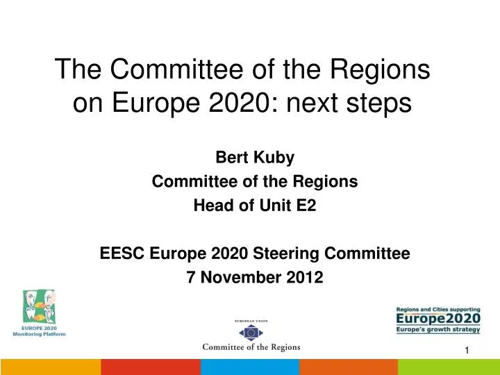 the committee of the regions on europe 2020 next steps