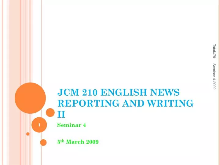 jcm 210 english news reporting and writing ii