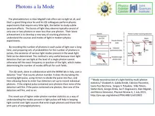 Photons a la Mode