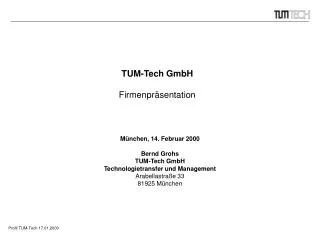 tum tech gmbh firmenpr sentation