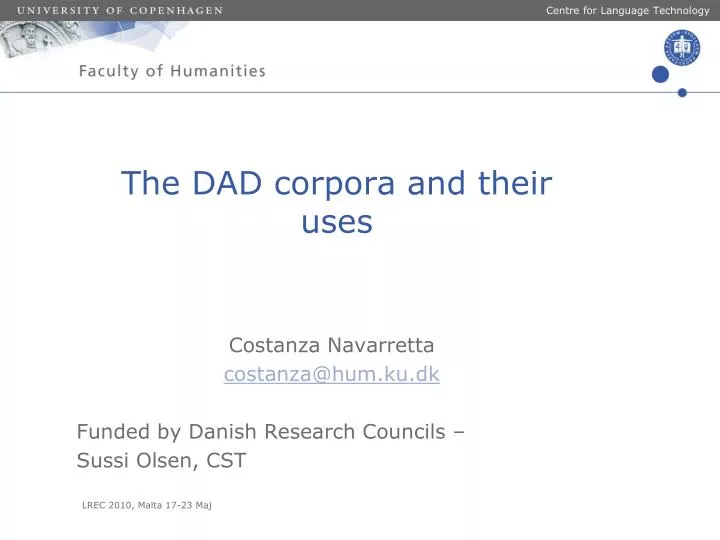 the dad corpora and their uses