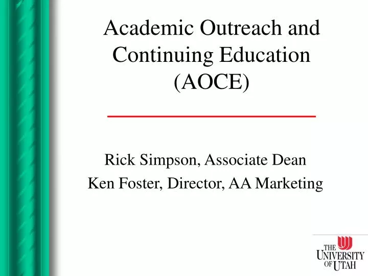academic outreach and continuing education aoce