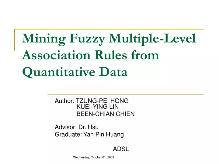 mining fuzzy multiple level association rules from quantitative data
