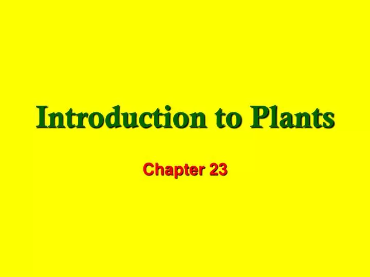 introduction to plants