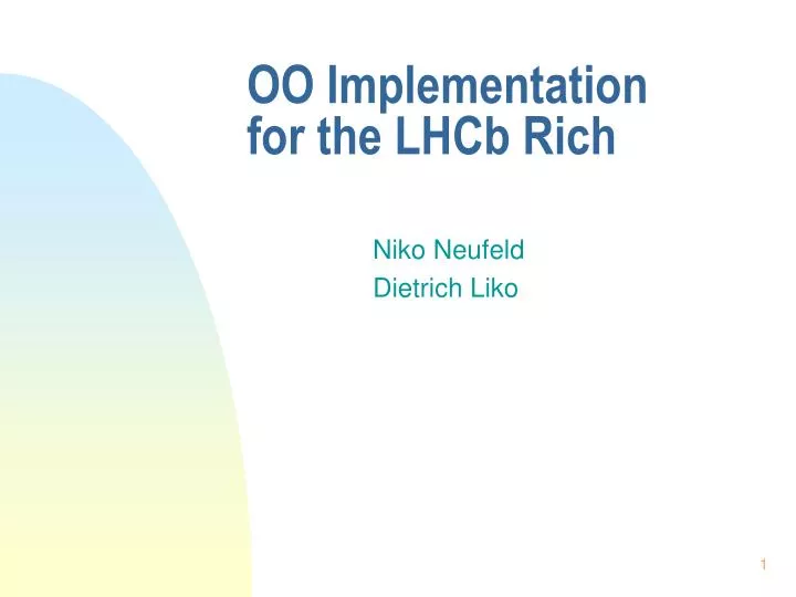 oo implementation for the lhcb rich