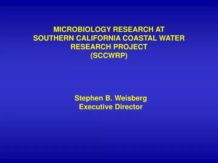 microbiology research at southern california coastal water research project sccwrp