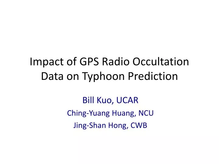 impact of gps radio occultation data on typhoon prediction