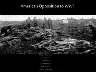 American Opposition to WWI