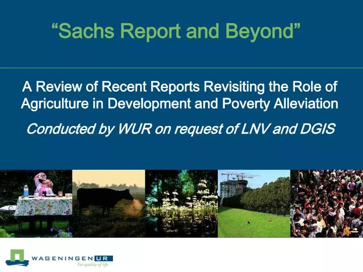 sachs report and beyond