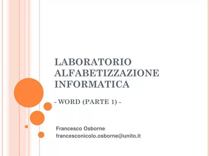 laboratorio alfabetizzazione informatica word parte 1