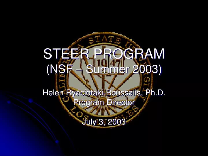 steer program nsf summer 2003