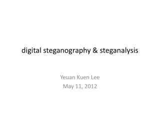 digital steganography &amp; steganalysis