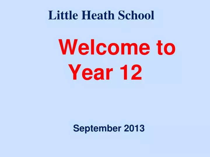 welcome to year 12