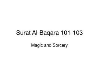 Surat Al-Baqara 101-103