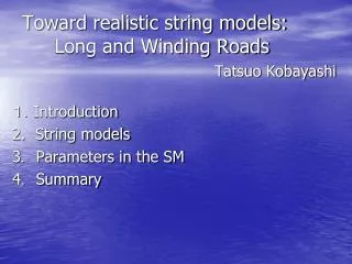 Toward realistic string models: Long and Winding Roads Tatsuo Kobayashi