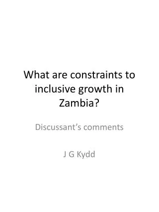 What are constraints to inclusive growth in Zambia?