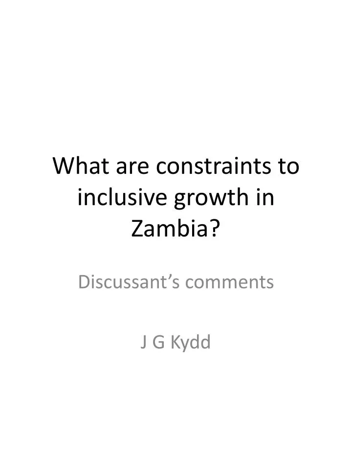 what are constraints to inclusive growth in zambia