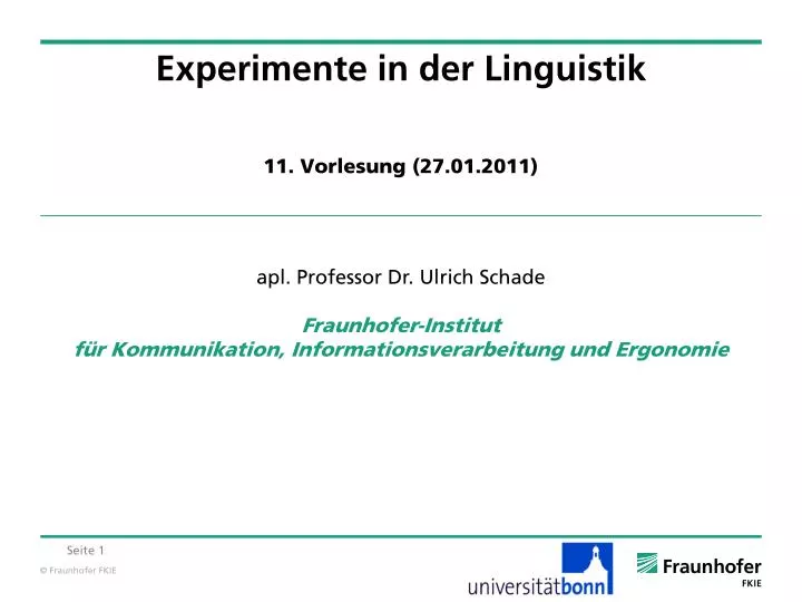 experimente in der linguistik