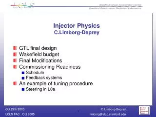 Injector Physics C.Limborg-Deprey