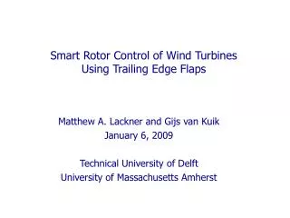 Smart Rotor Control of Wind Turbines Using Trailing Edge Flaps