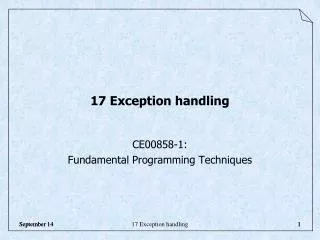 17 Exception handling