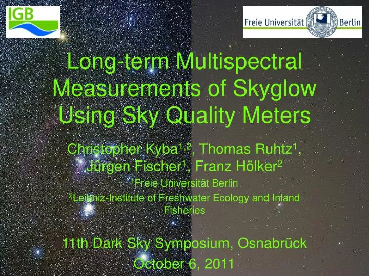 long term multispectral measurements of skyglow using sky quality meters