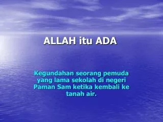 allah itu ada