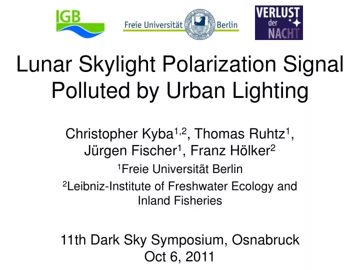 lunar skylight polarization signal polluted by urban lighting