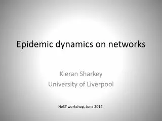 Epidemic dynamics on networks