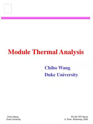 Module Thermal Analysis