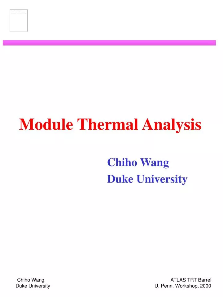 module thermal analysis