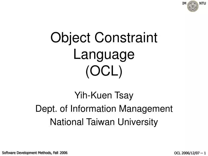 object constraint language ocl