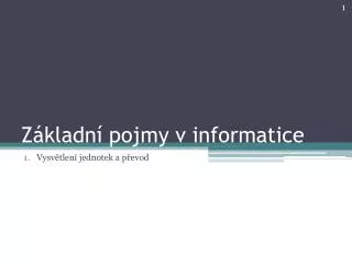 z kladn pojmy v informatice