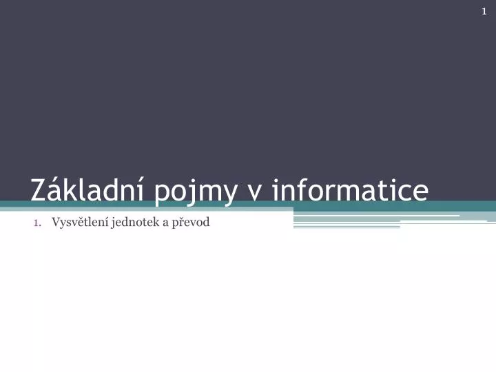 z kladn pojmy v informatice