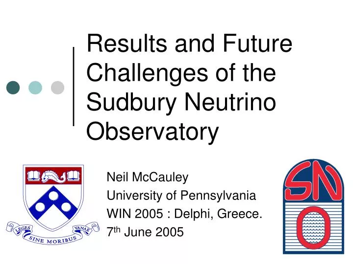 results and future challenges of the sudbury neutrino observatory