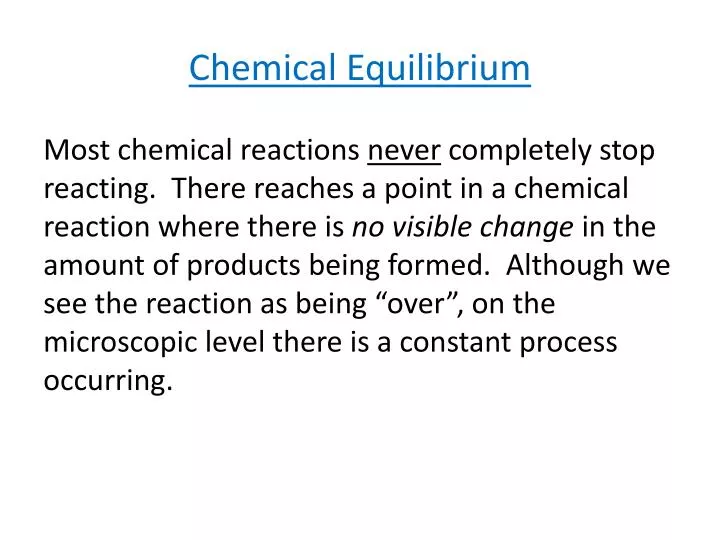 chemical equilibrium