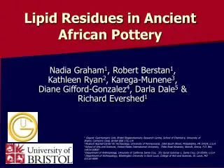 Lipid Residues in Ancient African Pottery