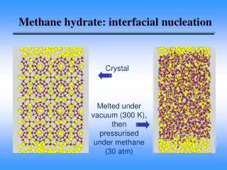 Methane hydrate: interfacial nucleation