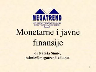 monetarne i javne finansije