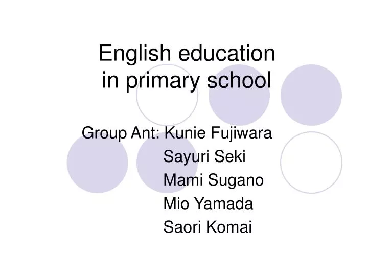 English education in primary school