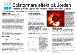 solstormars effekt p jorden