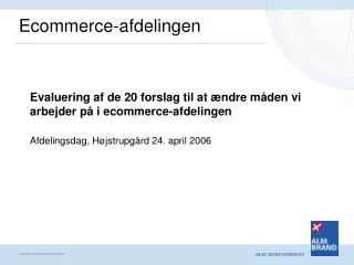 ecommerce afdelingen