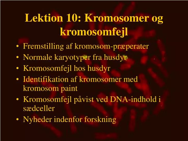 lektion 10 kromosomer og kromosomfejl