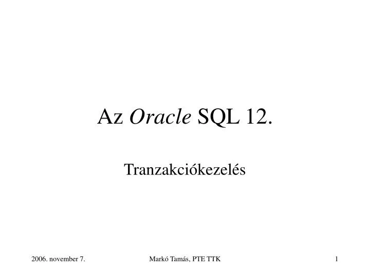 az oracle sql 12