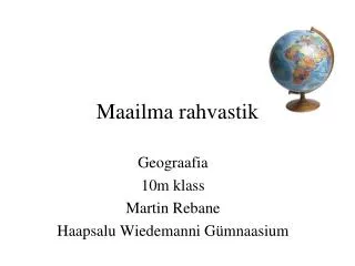 maailma rahvastik