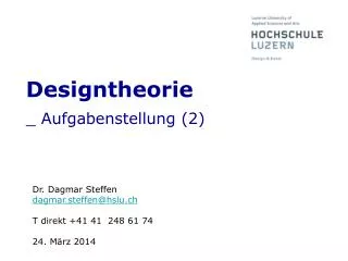 designtheorie aufgabenstellung 2